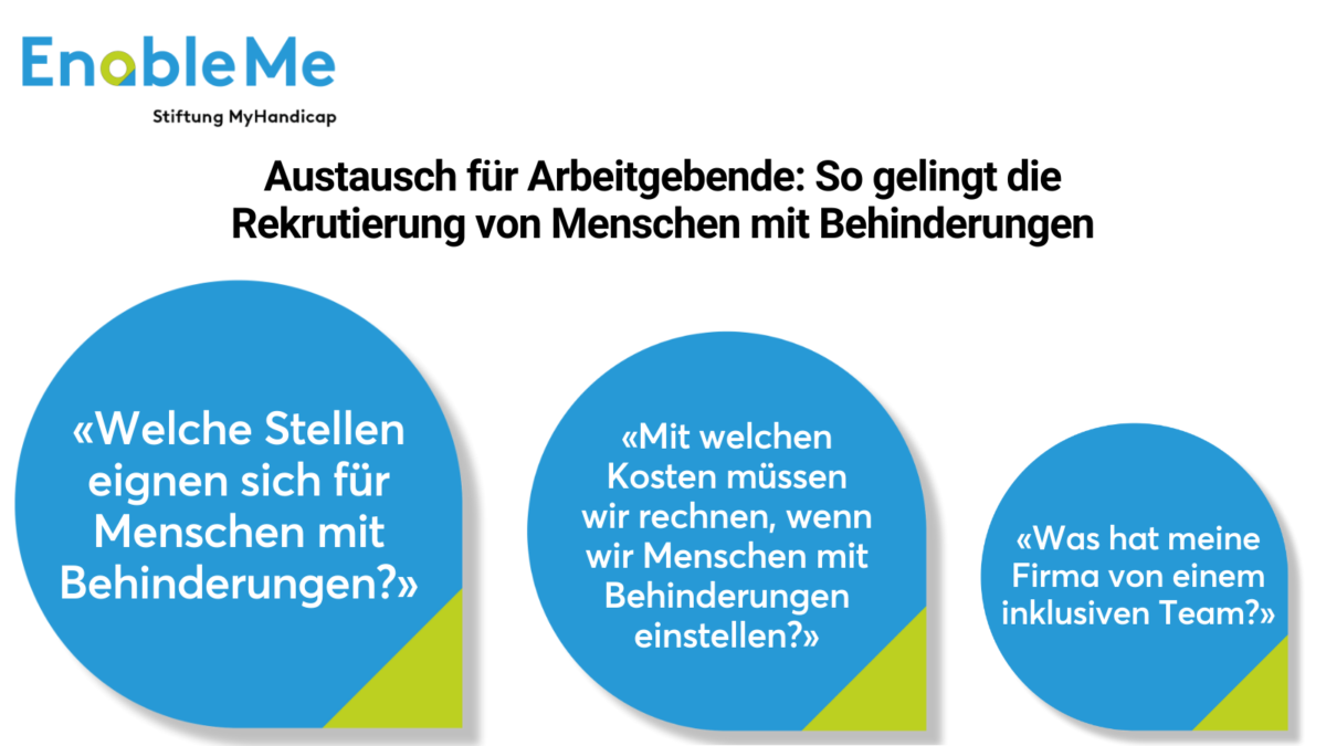 Inhalte Austausch für Arbeitgebende von EnableMe / Stiftung MyHandicap