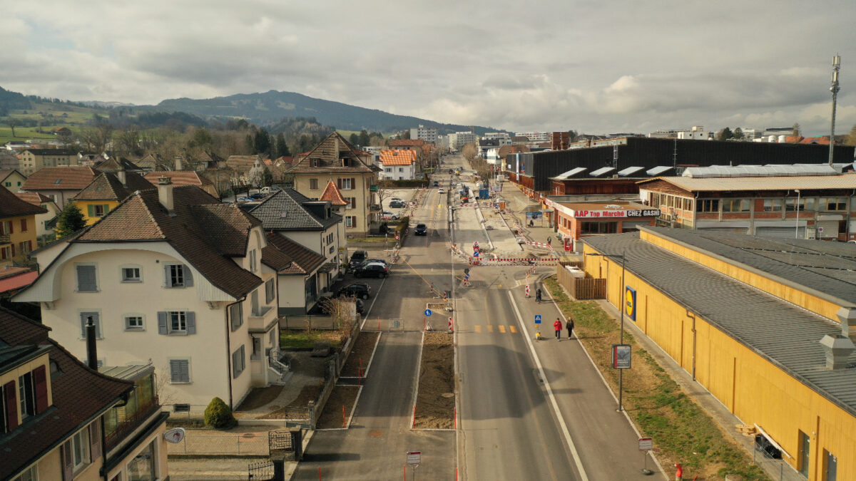 Rue de Vevey in Bulle im Bau