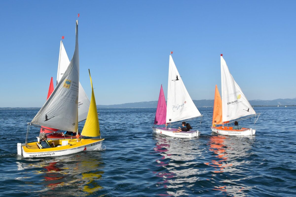 Mehrere Segelbote auf einem See