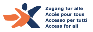 Logo Zugang für Alle in orange und blau geschrieben